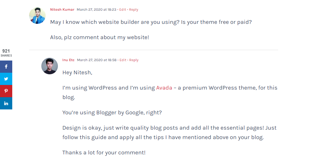 Feedback and Comment Section of Your Blog