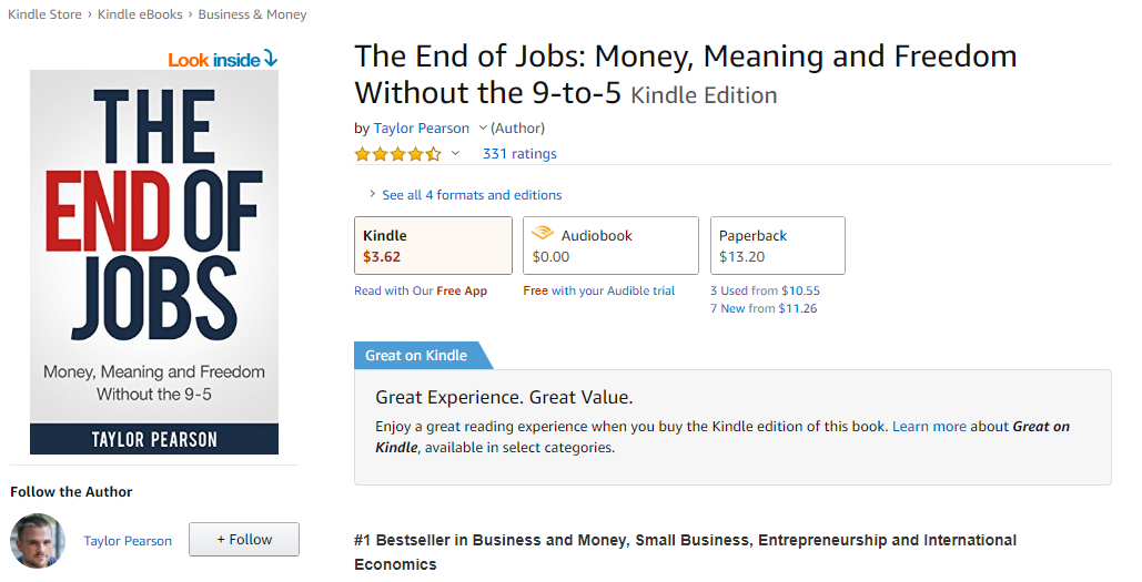 The End of Jobs Money Meaning and Freedom Without the 9-to-5 eBook Taylor Pearson