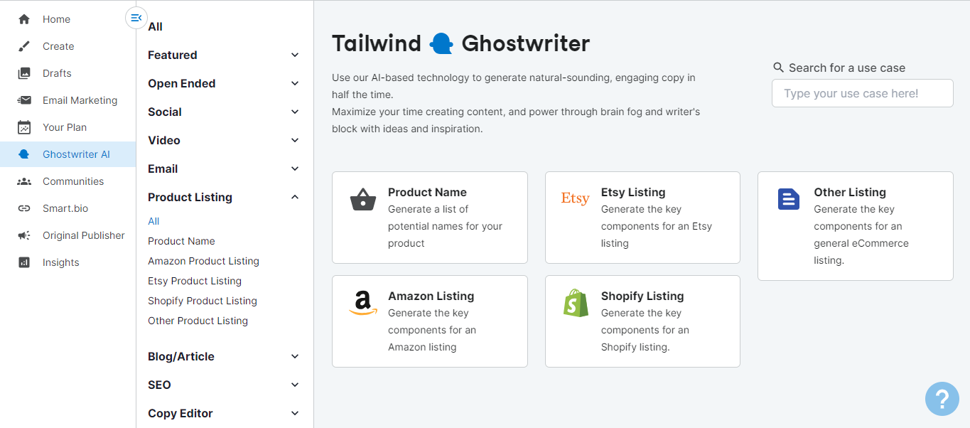 Tailwind Ghostwriter AI for Product Descriptions - Inuidea.com