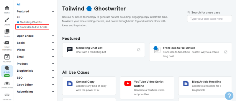 How to Use Tailwind Ghostwriter Blog Creation Wizard (2023)